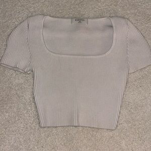 Aritzia Babaton Sculpt Knit Squareneck Top in white